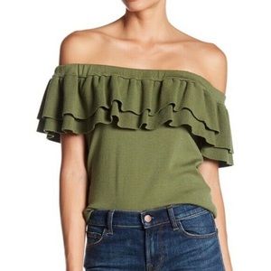 J.Crew Off the Shoulder Knit Top- Dried Thyme